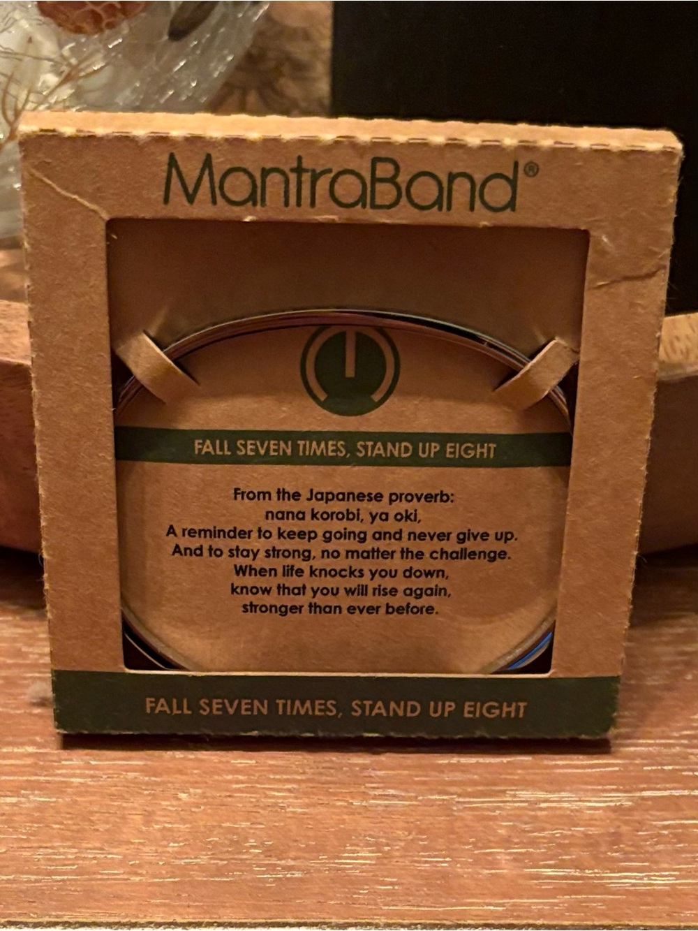 MantraBand “Fall Seven Times,Stand Up Eight” Cuff Bracelet~Silver